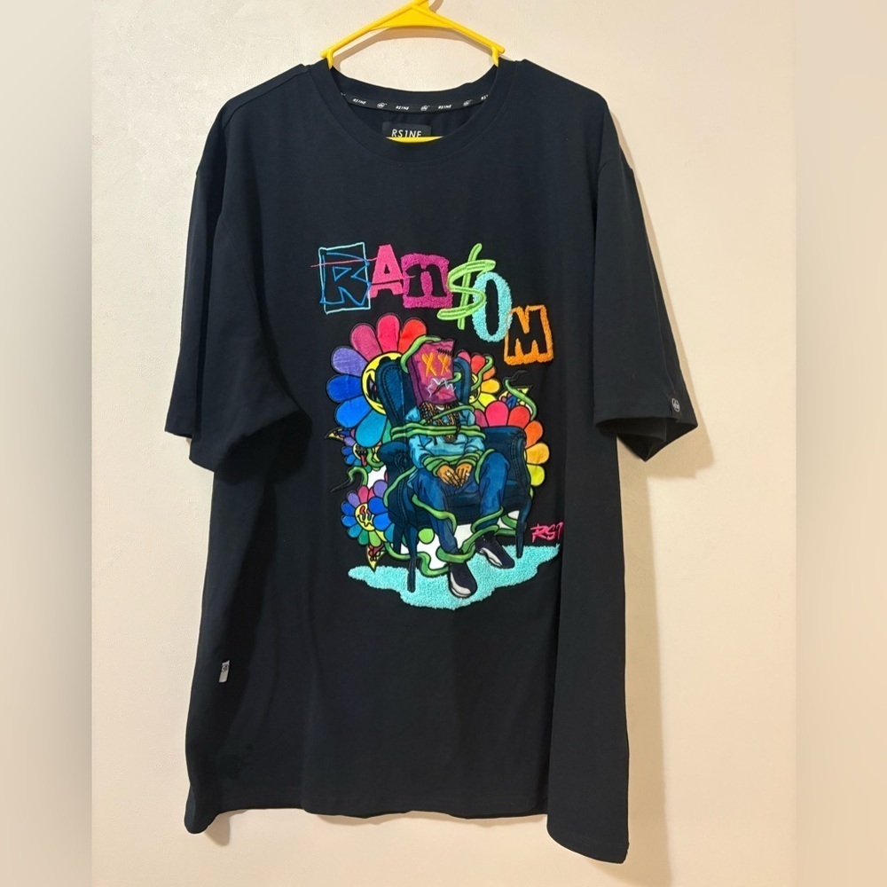 RS1NE Men’s Ransom Graphic Tee Black Sz 3XL
